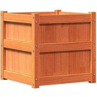 Berkfield Home Garden Planter Wax Brown 50x50x50 cm Solid Wood Pine | Size: 50 x 50 x 50 cm