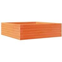 Berkfield Home Garden Planter Wax Brown 80x80x23 cm Solid Wood Pine | Size: 80 x 80 x 23 cm