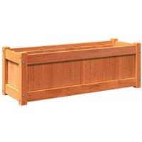 Berkfield Home Garden Planter Wax Brown 90x31x31 cm Solid Wood Pine | Size: 90 x 31 x 31 cm