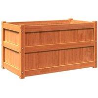 Berkfield Home Garden Planter Wax Brown 90x50x50 cm Solid Wood Pine | Size: 90 x 50 x 50 cm