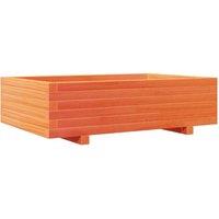 Berkfield Home Garden Planter Wax Brown 90x60x26.5 cm Solid Wood Pine