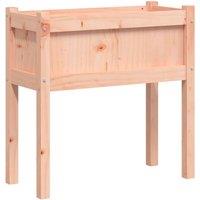 Berkfield Home Garden Planter with Legs 70x31x70 cm Solid Wood Douglas in Brown | Size: 70 x 31 x 70 cm