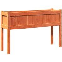 Berkfield Home Garden Planter with Legs Wax Brown 110x31x70 cm Solid Wood Pine | Size: 110 x 31 x 70 cm