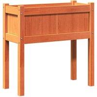 Berkfield Home Garden Planter with Legs Wax Brown 70x31x70 cm Solid Wood Pine | Size: 70 x 31 x 70 cm