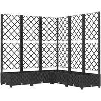 Berkfield Home Garden Planter with Trellis Black 120x120x121.5 cm PP