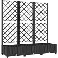 Berkfield Home Garden Planter with Trellis Black 120x40x121.5 cm PP