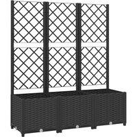 Berkfield Home Garden Planter with Trellis Black 120x40x136 cm PP | Size: 120 x 40 x 136 cm