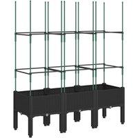 Berkfield Home Garden Planter with Trellis Black 120x40x142.5 cm PP
