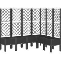 Berkfield Home Garden Planter with Trellis Black 160x120x142 cm PP | Size: 160 x 120 x 142 cm