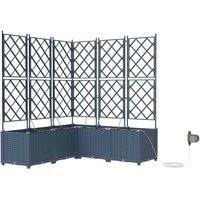 Berkfield Home Garden Planter with Trellis 3 pcs Grey 120x40x125.5 cm