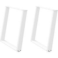 Berkfield Home vidXL Dining Table Legs U-Shaped 2 pcs White 80x(72-73) cm Steel
