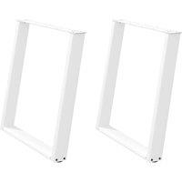 Berkfield Home vidXL Dining Table Legs U-Shaped 2 pcs White 70x(72-73) cm Steel