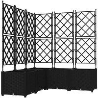 Berkfield Home Garden Planter with Trellis 5 pcs Black 120x120x143 cm | Size: 120 x 120 x 143 cm