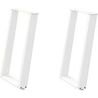 Berkfield Home vidXL Dining Table Legs U-Shaped 2 pcs White 50x(72-73) cm Steel