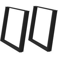 Berkfield Home vidXL Dining Table Legs U-Shaped 2 pcs Black 90x(72-73) cm Steel