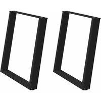 Berkfield Home vidXL Dining Table Legs U-Shaped 2 pcs Black 70x(72-73) cm Steel