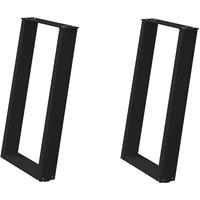 Berkfield Home vidXL Dining Table Legs U-Shaped 2 pcs Black 60x(72-73) cm Steel