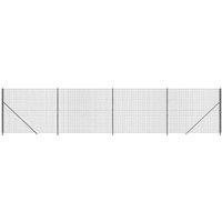 Berkfield Home Wire Mesh Fence with Flange Anthracite 1.4x10 m in Black