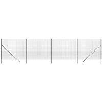 Berkfield Home Wire Mesh Fence Anthracite 1.4x10 m Galvanised Steel in Black