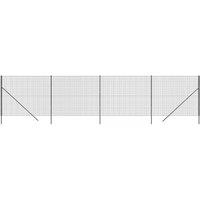 Berkfield Home Wire Mesh Fence Anthracite 1.4x10 m Galvanised Steel in Black