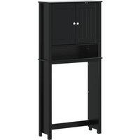 Berkfield Home Washing Machine Cabinet BERG Black 76x27x164.5 cm Solid Wood