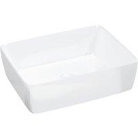 Berkfield Home Wash Basin White 48x37x13 cm Ceramic Rectangle | Size: 48 x 37 x 13 cm