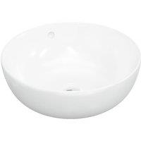 Berkfield Home Wash Basin White 44x17 cm Ceramic Round