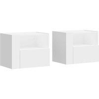 Berkfield Home Wall-mounted Bedside Cabinets 2 pcs White 45x30x35 cm | Size: 45 x 30 x 35 cm