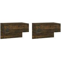 Berkfield Home Wall-mounted Bedside Cabinets 2 pcs Smoked Oak in Brown