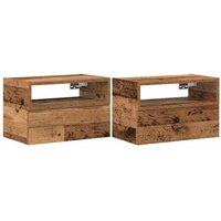 Berkfield Home Wall-mounted Bedside Cabinets 2 pcs Old Wood 45x26x28.5 cm in Brown
