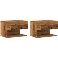 Berkfield Home Wall-mounted Bedside Cabinets 2 pcs Old Wood in Brown