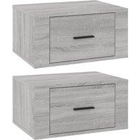 Berkfield Home Wall-mounted Bedside Cabinets 2 pcs Grey Sonoma 50x36x25 cm | Size: 50 x 36 x 25 cm