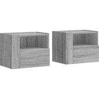Berkfield Home Wall-mounted Bedside Cabinets 2 pcs Grey Sonoma 45x30x35 cm | Size: 45 x 30 x 35 cm