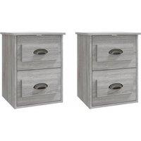 Berkfield Home Wall-mounted Bedside Cabinets 2 pcs Grey Sonoma 41.5x36x53cm | Size: 41.5x36x53 cm