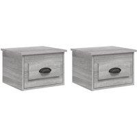 Berkfield Home Wall-mounted Bedside Cabinets 2 pcs Grey Sonoma 41.5x36x28cm | Size: 41.5x36x28 cm
