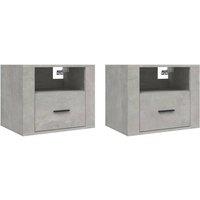 Berkfield Home Wall-mounted Bedside Cabinets 2 pcs Concrete Grey 50x36x40 cm | Size: 50 x 36 x 40 cm