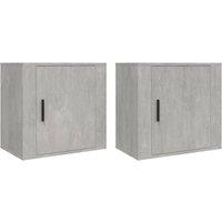 Berkfield Home Wall-mounted Bedside Cabinets 2 pcs Concrete Grey 50x30x47 cm | Size: 50 x 30 x 47 cm