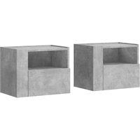 Berkfield Home Wall-mounted Bedside Cabinets 2 pcs Concrete Grey 45x30x35 cm | Size: 45 x 30 x 35 cm
