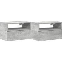 Berkfield Home Wall-mounted Bedside Cabinets 2 pcs Concrete Grey 45x26x28.5 cm