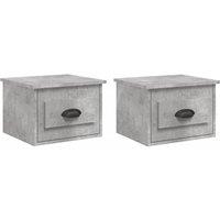 Berkfield Home Wall-mounted Bedside Cabinets 2 pcs Concrete Grey 41.5x36x28cm | Size: 41.5x36x28 cm