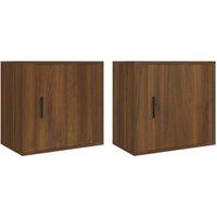 Berkfield Home Wall-mounted Bedside Cabinets 2 pcs Brown Oak 50x30x47 cm | Size: 50 x 30 x 47 cm