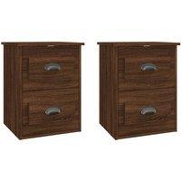 Berkfield Home Wall-mounted Bedside Cabinets 2 pcs Brown Oak 41.5x36x53cm | Size: 41.5x36x53 cm