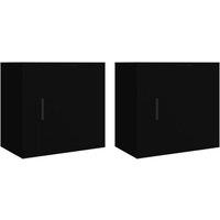 Berkfield Home Wall-mounted Bedside Cabinets 2 pcs Black 50x30x47 cm | Size: 50 x 30 x 47 cm