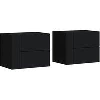 Berkfield Home Wall-mounted Bedside Cabinets 2 pcs Black 45x30x35 cm | Size: 45 x 30 x 35 cm