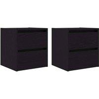Berkfield Home Wall-mounted Bedside Cabinets 2 pcs Black Oak 38x34x40 cm | Size: 38 x 34 x 40 cm