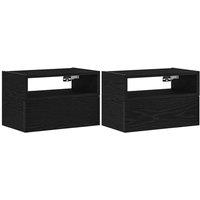 Berkfield Home Wall-mounted Bedside Cabinets 2 pcs Black 45x26x28.5 cm