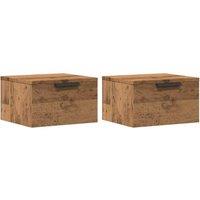 Berkfield Home Wall-mounted Bedside Cabinets 2 pcs Artisan Oak 34x30x20 cm in Brown | Size: 34 x 30 x 20 cm