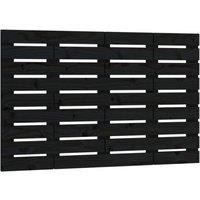 Berkfield Home Wall Headboard Black 106x3x63 cm Solid Wood Pine | Size: 106 x 3 x 63 cm