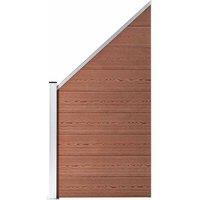 Berkfield Home WPC Fence Set 1 Square + 1 Slanted 273x186 cm Brown