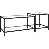Berkfield Home Tea Tables 2 pcs Tempered Glass Transparent in Clear